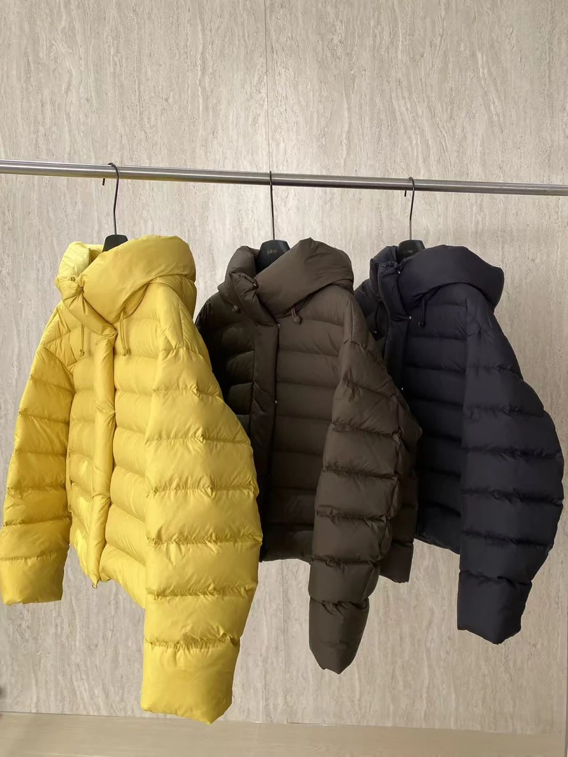 yuhee “青柠羽绒” 高品质简约短款连帽排骨白鸭绒羽绒服1123-12