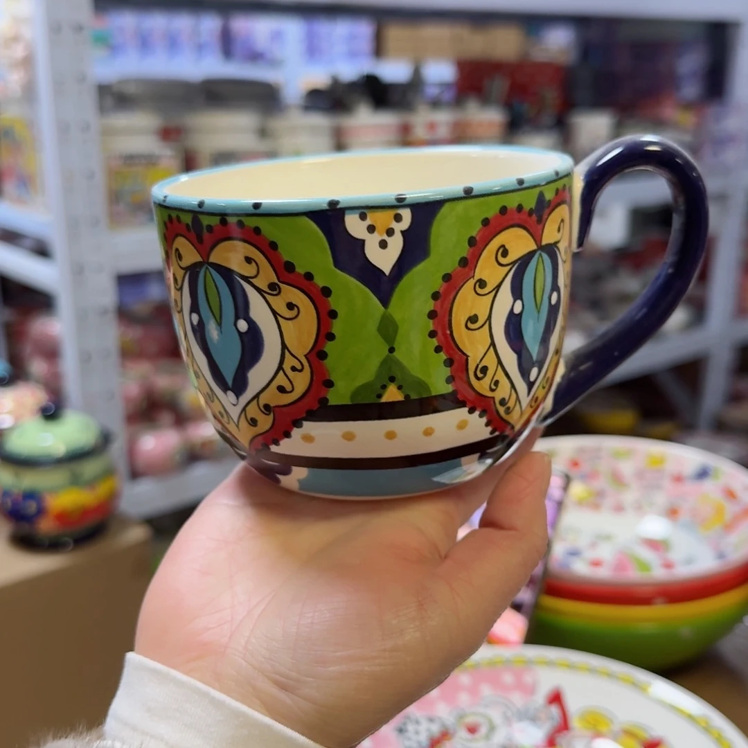 瓷片绿博卡早餐杯500毫升一只看图