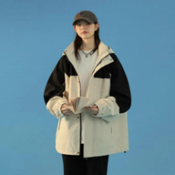 杨杨 休闲潮流拼色冲锋衣外套YZDQ8301