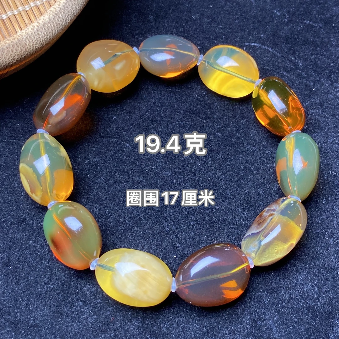 【小伊琥珀】19.4克精品稀有珀种超宝手串