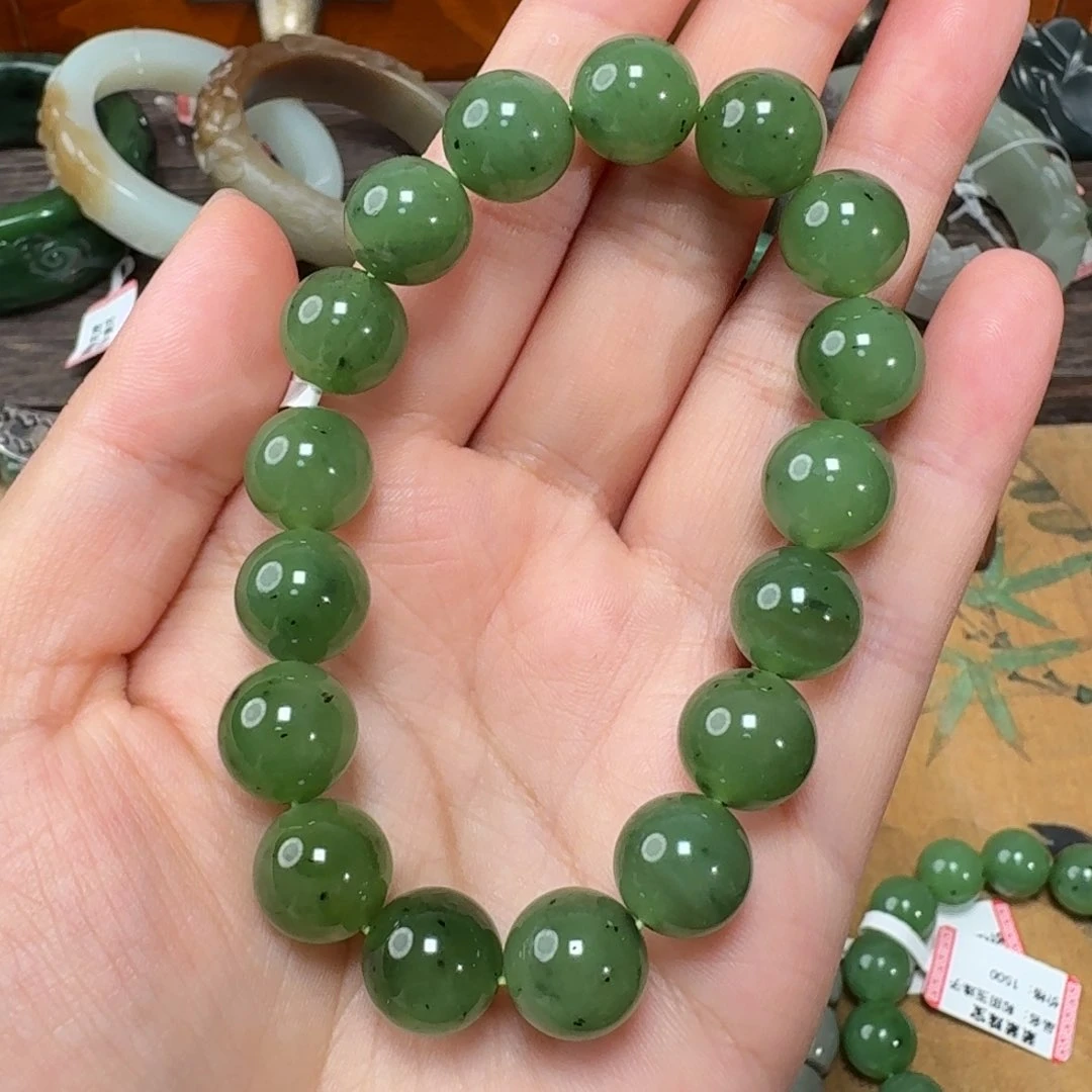 手链未镶嵌和田玉碧玉手串卡12mm