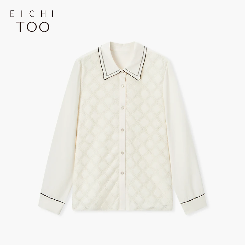 爱居兔新款休闲时尚经典黑白撞色长袖休闲衬衫ENEAJ3P001A