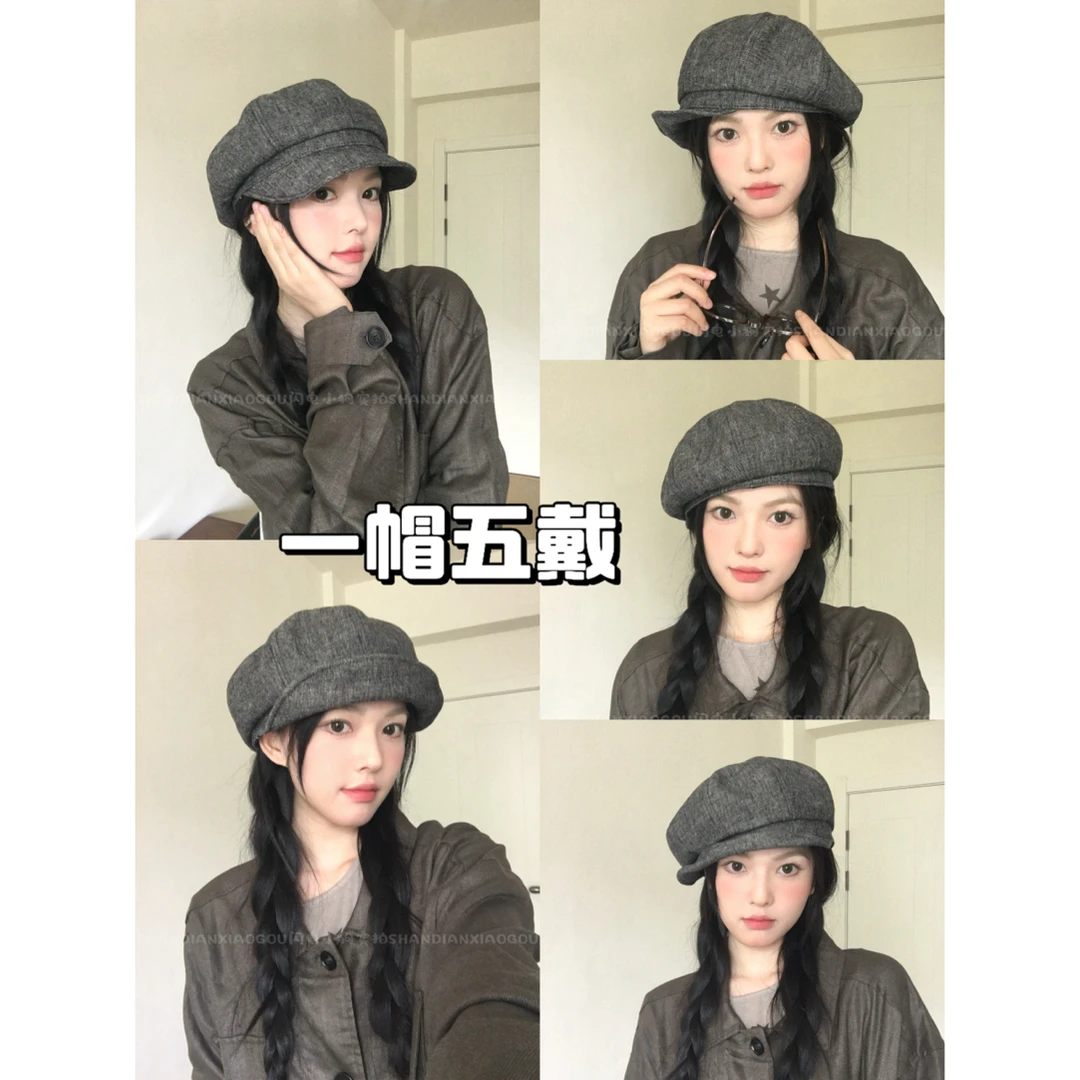 一帽五戴 百搭显脸小八角帽 柔软扩版设计