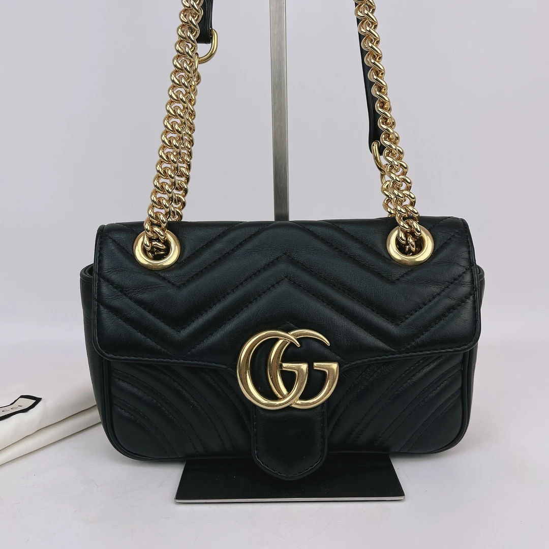 95新 GUCCI/古驰 古驰22黑金马蒙 H766
