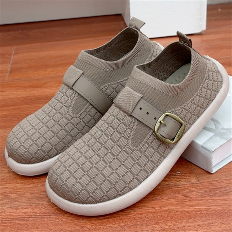 春秋勃肯鞋女新款飞织透气老北京布鞋软底防滑闰月鞋中老年妈妈鞋