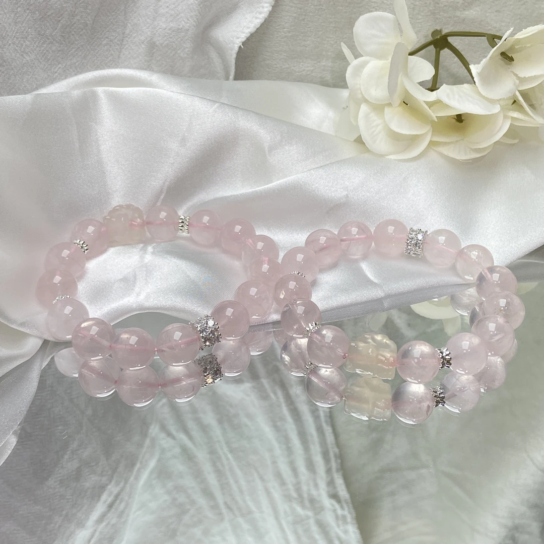 【星浩珠宝】粉水晶DIY手串23-2T150H192【多样性发一件】12mm