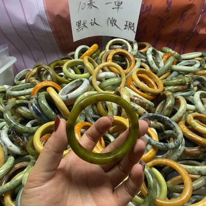 紫***花蛇纹石玉未镶嵌手镯