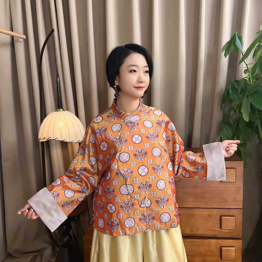 多元国风 非遗古蜀锦张和才老师重磅桑蚕丝外套上衣