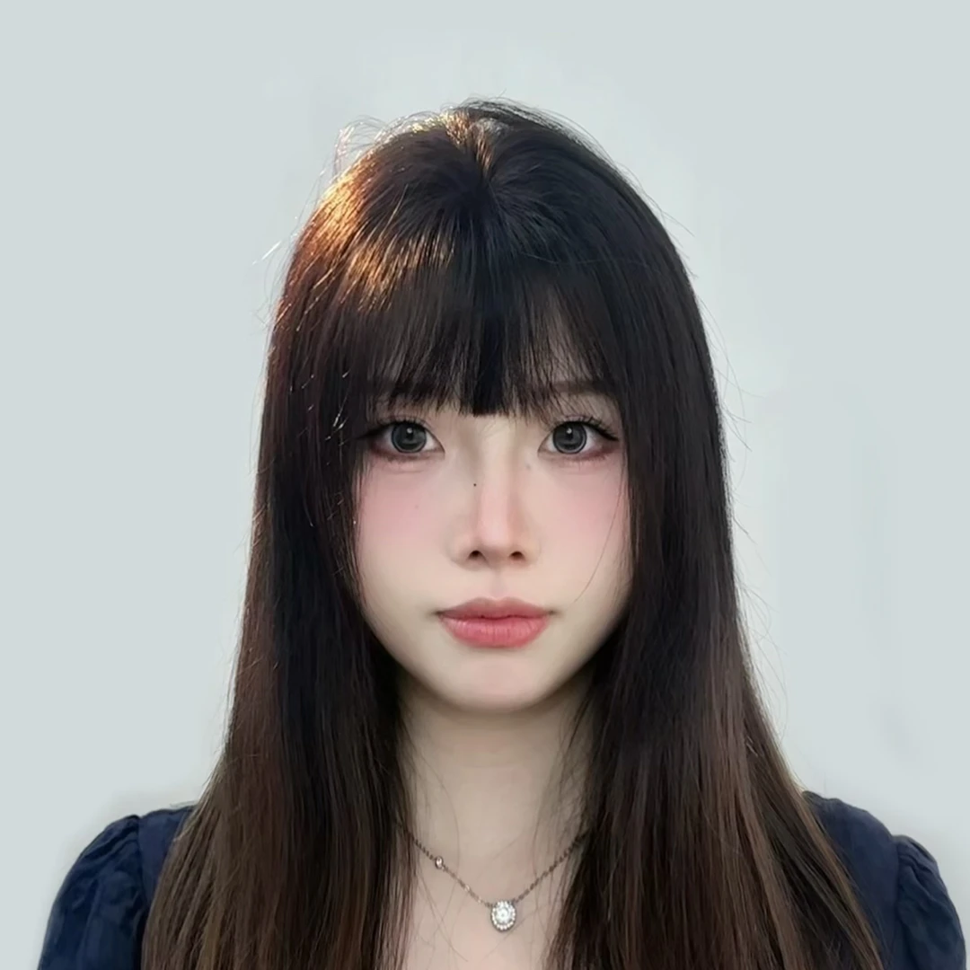 维娜秀法式刘海和八字刘海仿真头皮自然增发量全真发假发黑色假发