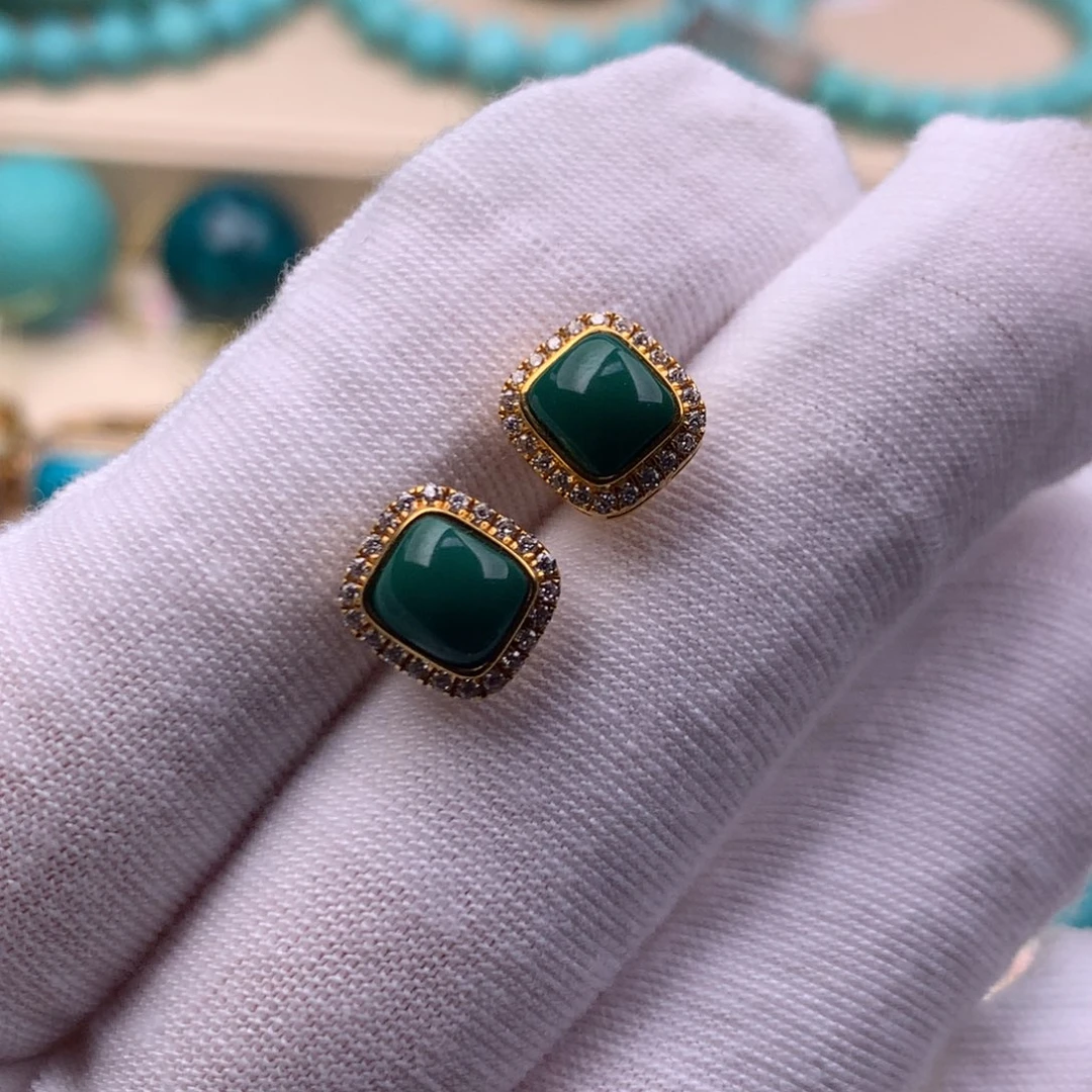 寻***雅绿松石18K金镶嵌珠宝奇石