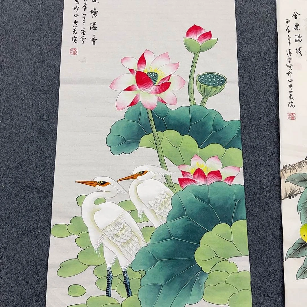 国画尺寸50X100手绘作品