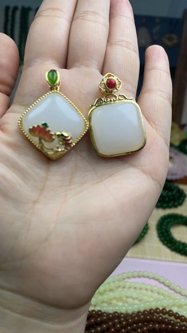 精品方糖小吊坠DIY配饰二选一备注