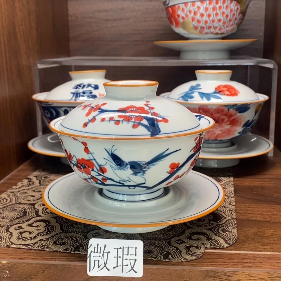 釉下彩老陶泥手工绘制