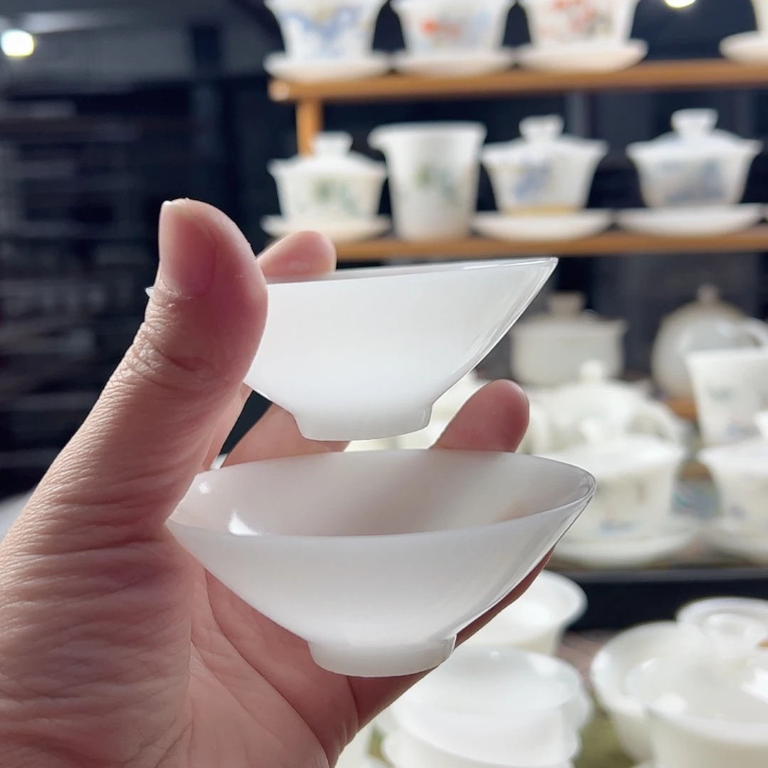 素烧璞玉油润型2个装斗笠杯60ml