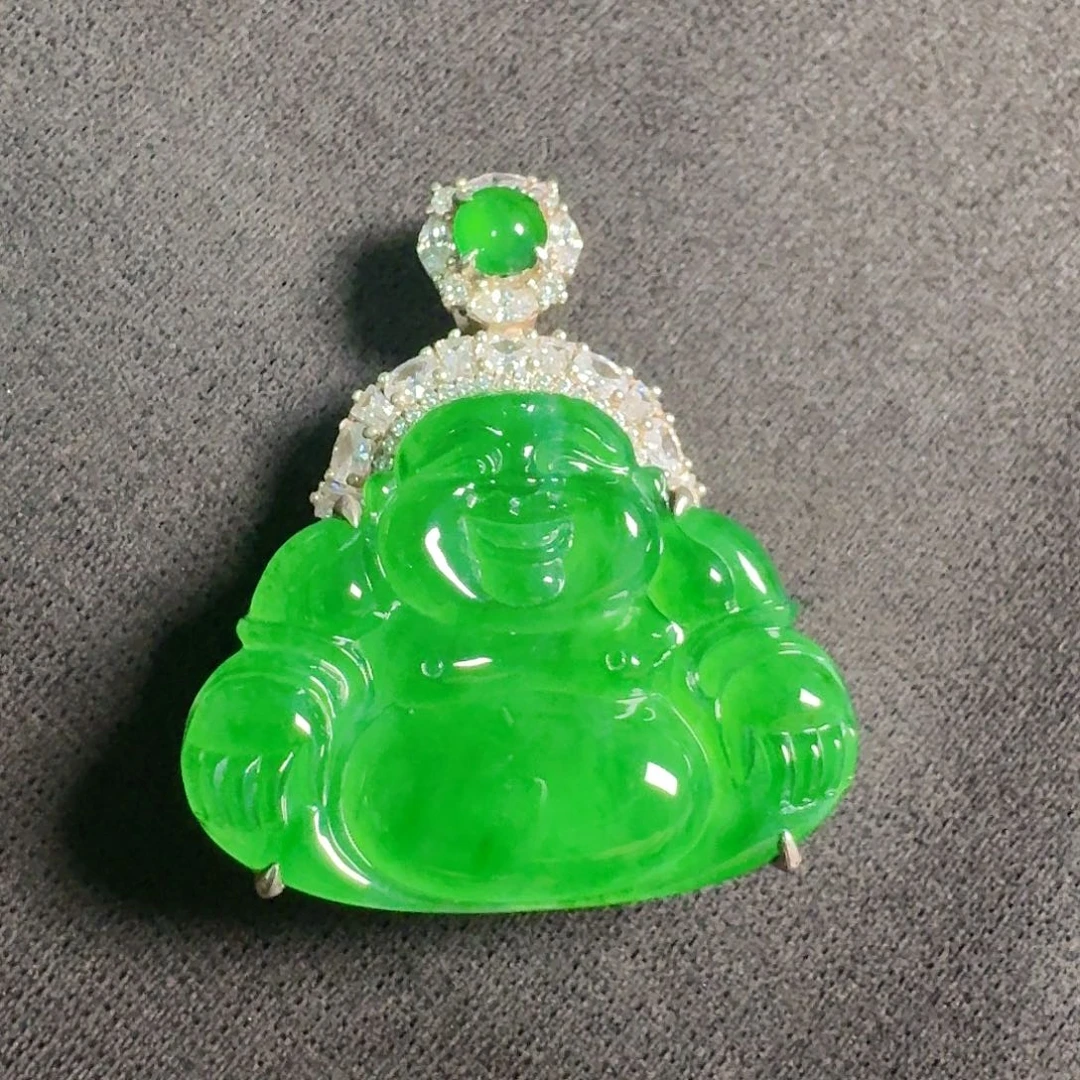 翡翠银S925镶嵌颈饰天然