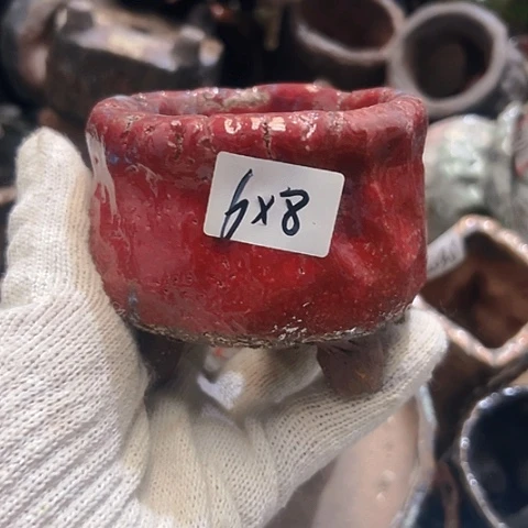 红陶粗陶花盆手工