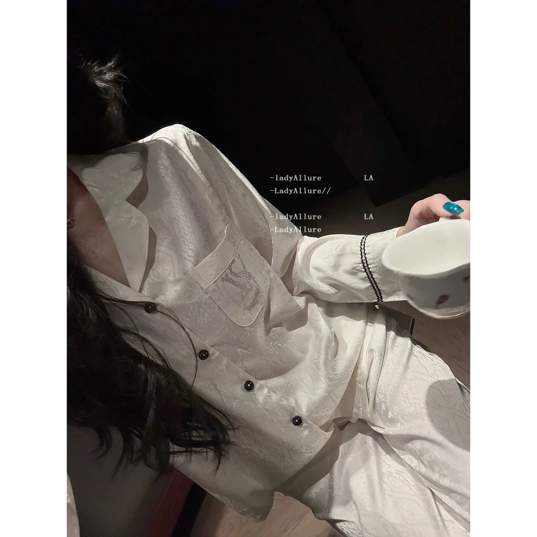 「LA」矜贵富美*高级感缎面法式简约温柔外穿冰丝长袖睡衣套装女