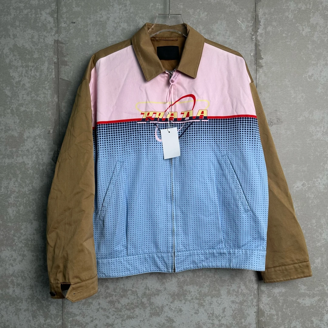 未使用 Prada/普拉达 L*1/拼接撞色印花夹克外套/13441/JP