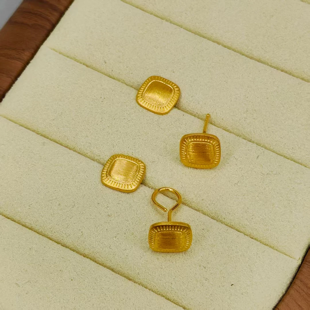 珺铺黄金 足金999【二店】5G流金岁月弯钩直针组合耳钉