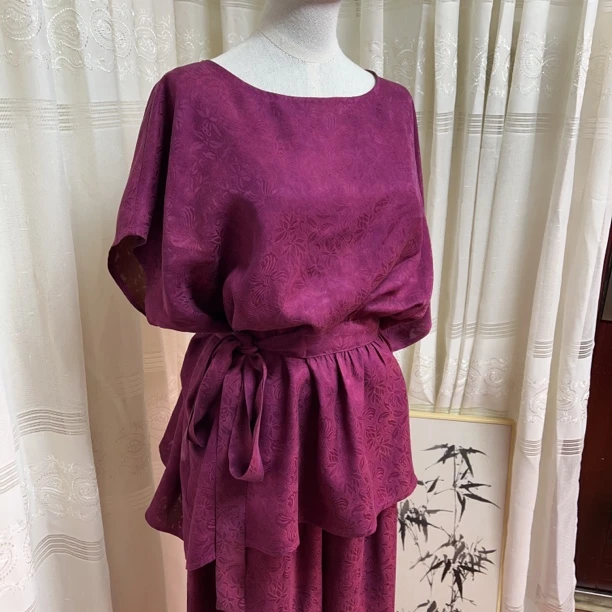 满分桑蚕丝香云纱时尚圆领上衣一号链接