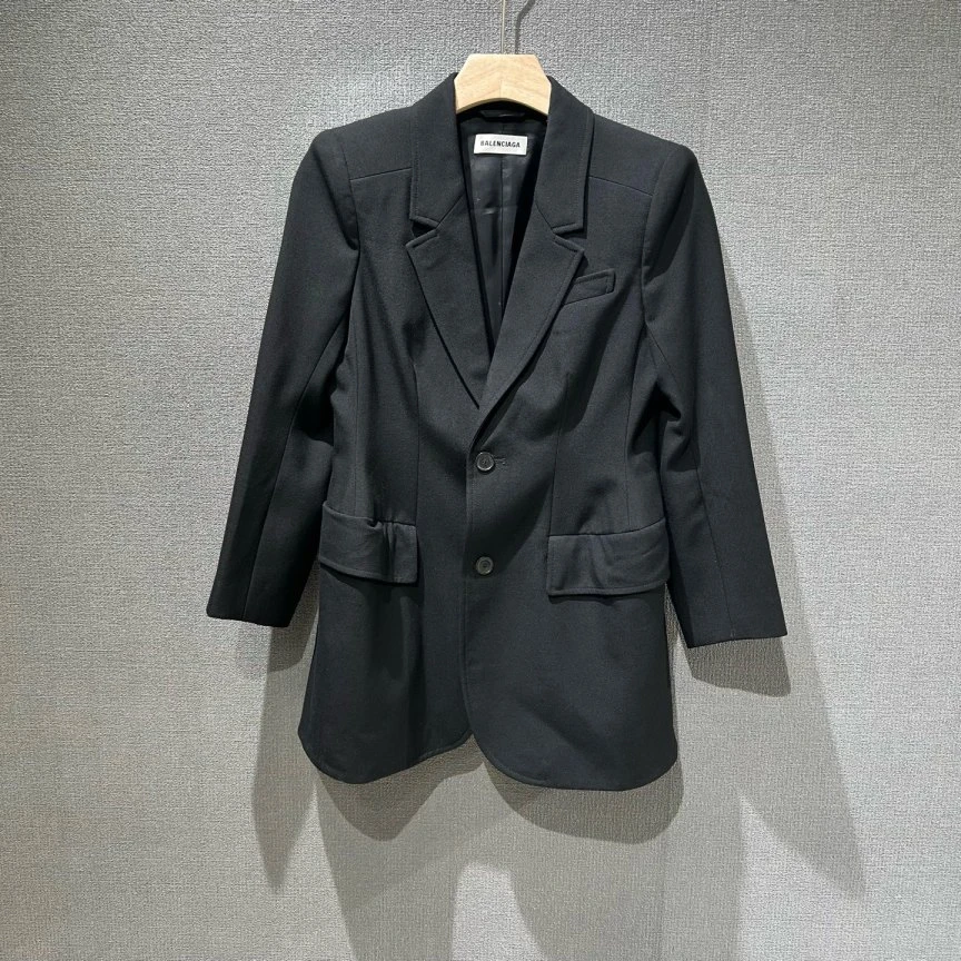 99新 Balenciaga/巴黎世家 （pm）羊毛垫肩西装外套 38码/7050