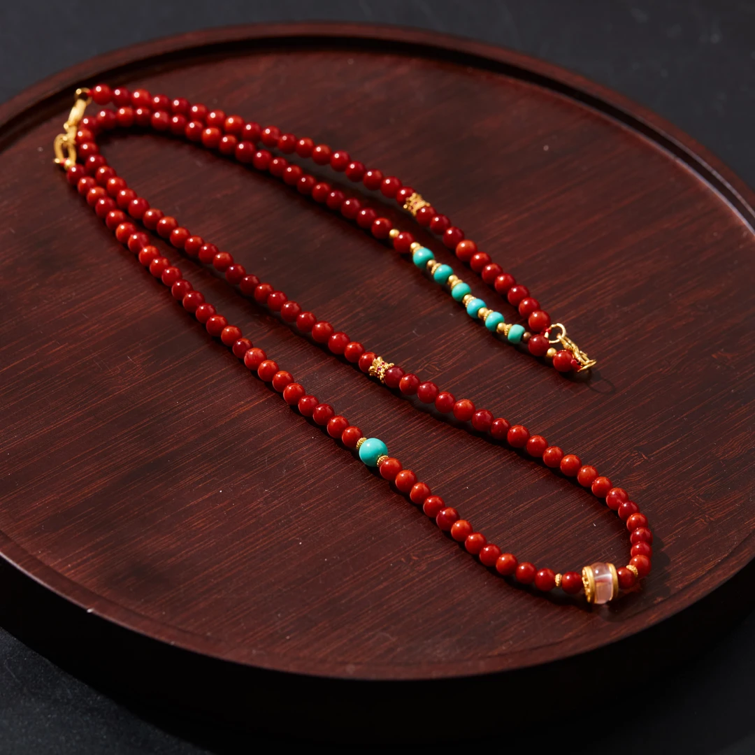 子乔珠玉集 · 庄园里丨玫瑰色南红圆珠百搭链多样性发一