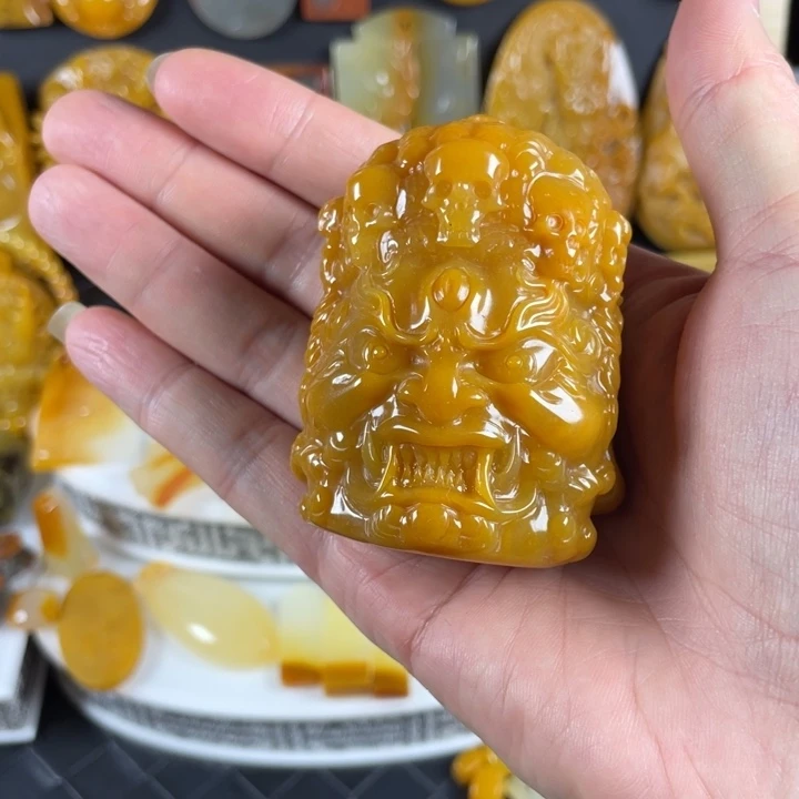 石英质玉（黄龙玉）未镶嵌颈饰