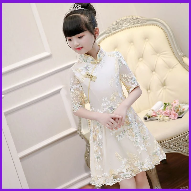 款女童旗袍裙夏女童中国风旗袍女童旗袍连衣裙夏儿童礼服2025新款