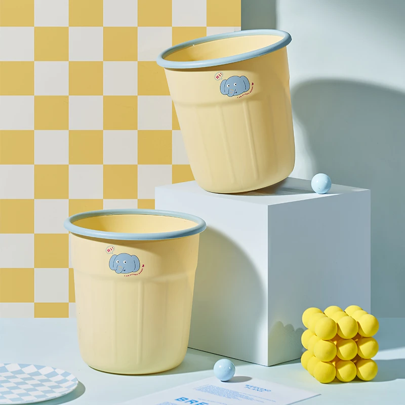 垃圾桶家用2025新款卡通可爱创意客厅高颜值卧室卫生间压圈式纸篓