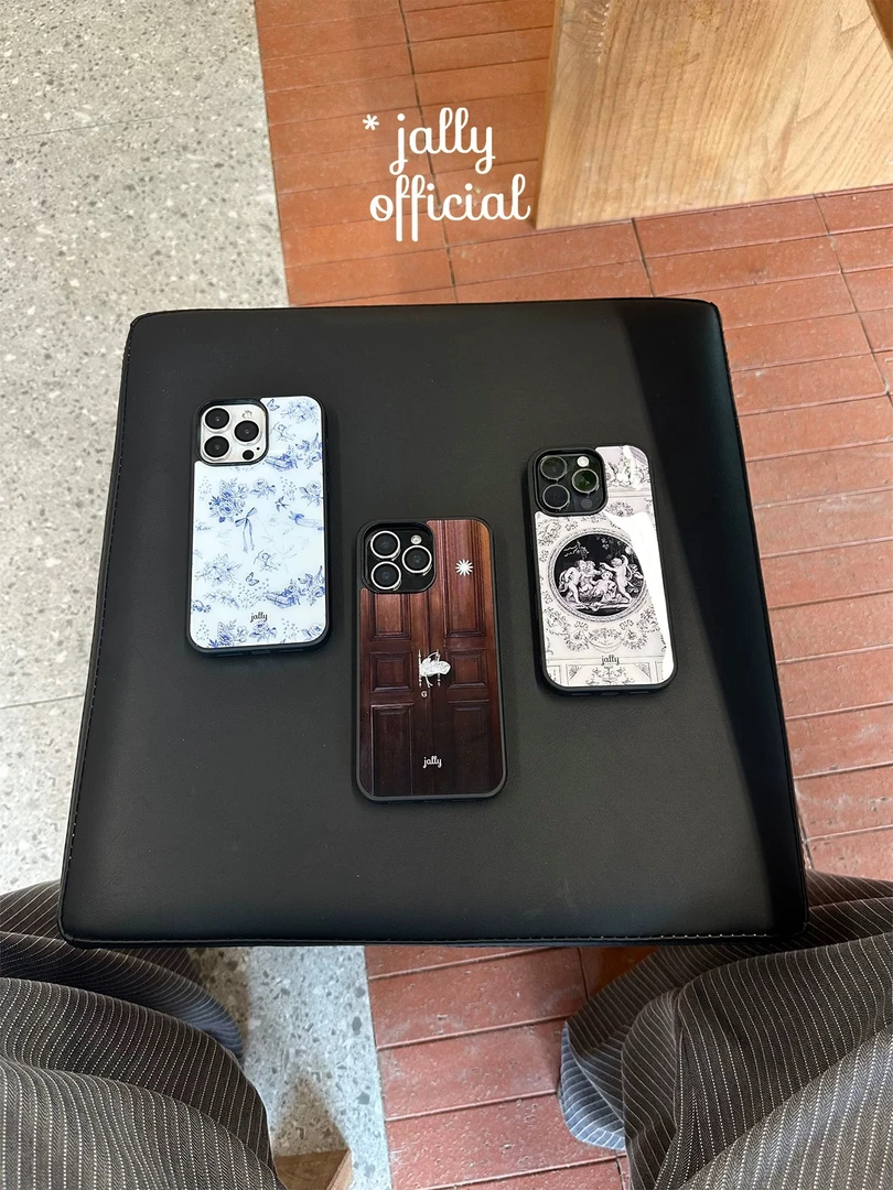 jally周一商店 《南法风情》原创轻薄黑边磁吸款适用于苹果手机壳