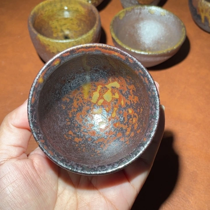 起***点茶盏柴烧自然落灰烧