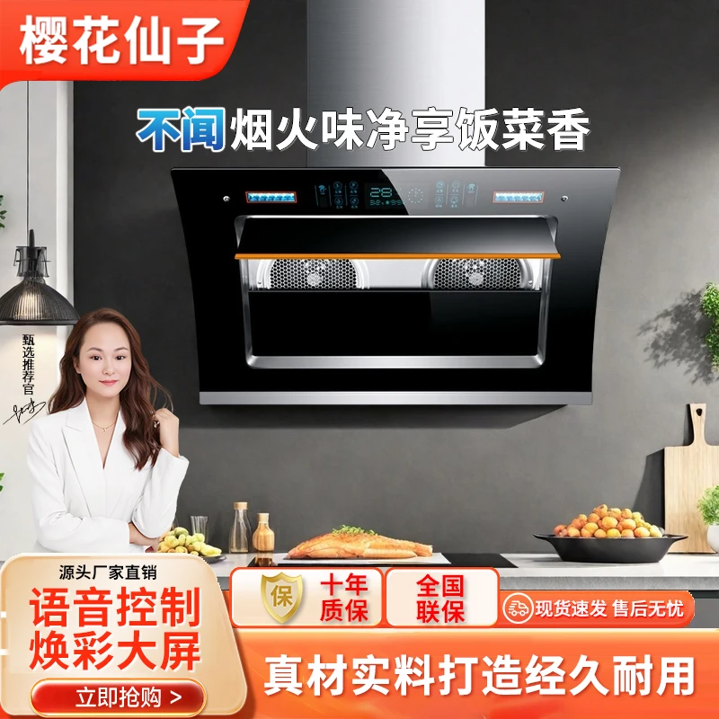 樱花仙子双电机抽油烟机厨房家用侧吸式油烟机燃气套餐