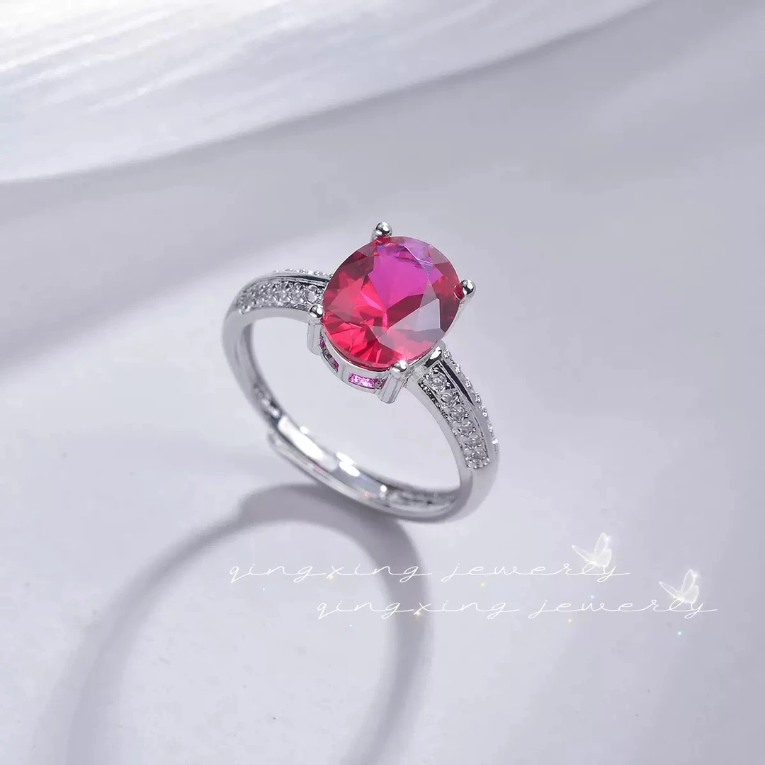 【红宝石】抹谷鸽血红s925戒指经典镶嵌气质轻奢时尚R079