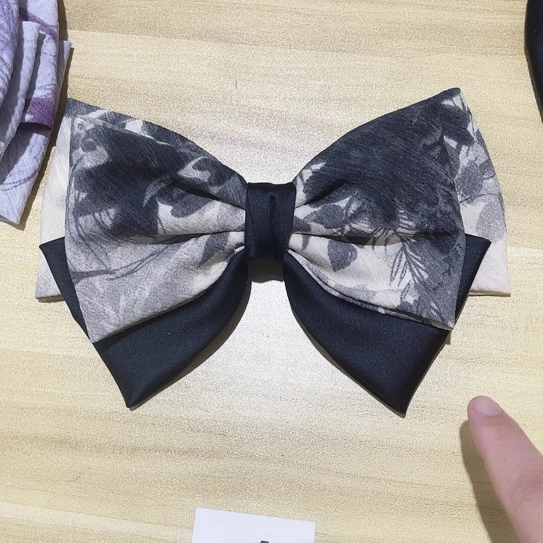 皮质铁合金蝴蝶结发夹