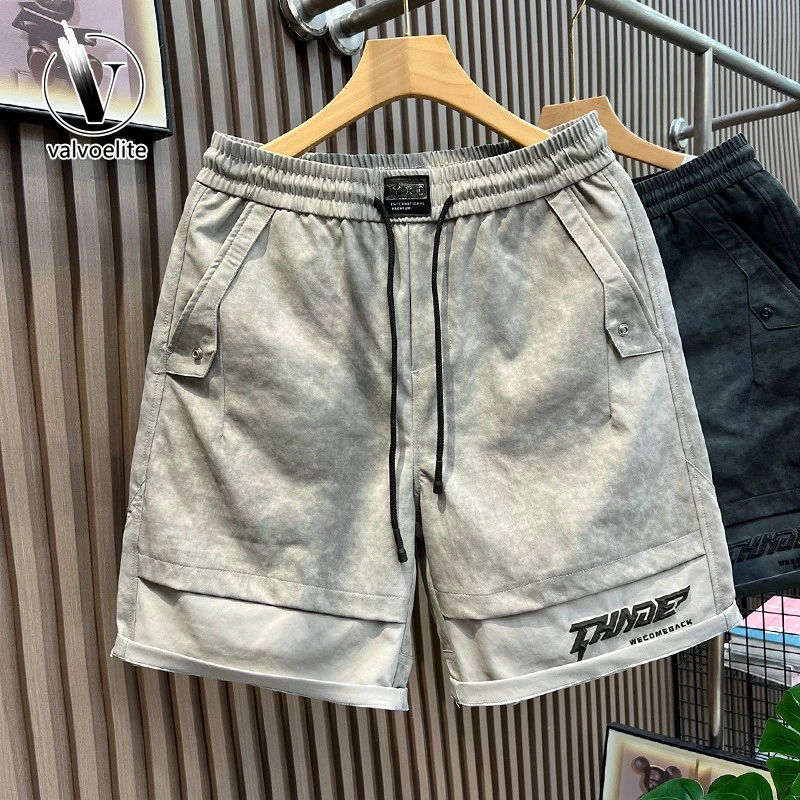 VALVOELITE美式高端短裤男士夏季潮牌水洗五分美式宽松男士伞兵裤