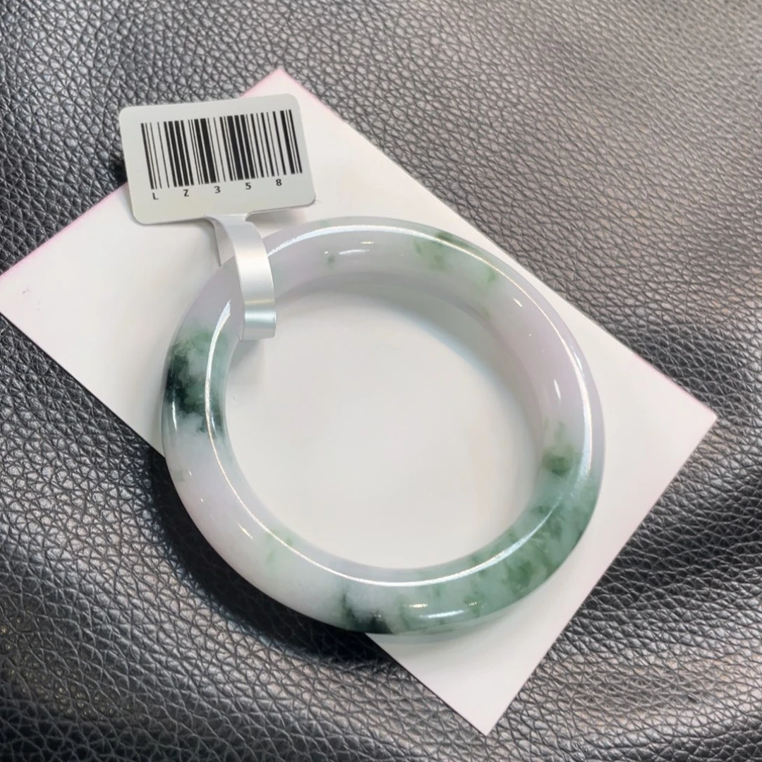 翡翠未镶嵌手镯133号 51.5圆条 有纹