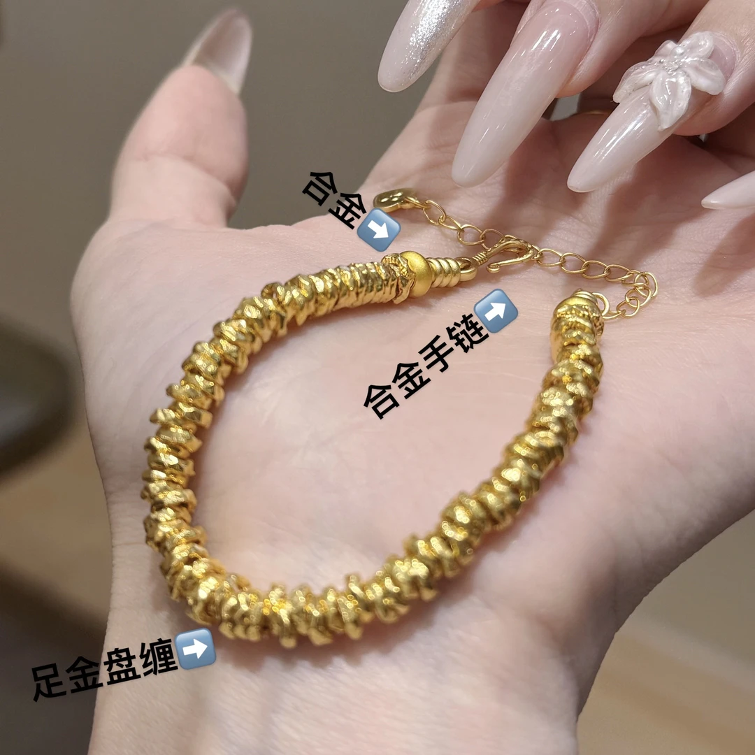 足金999 【旺旺金选】足金盘缠（赠合金链编好）
