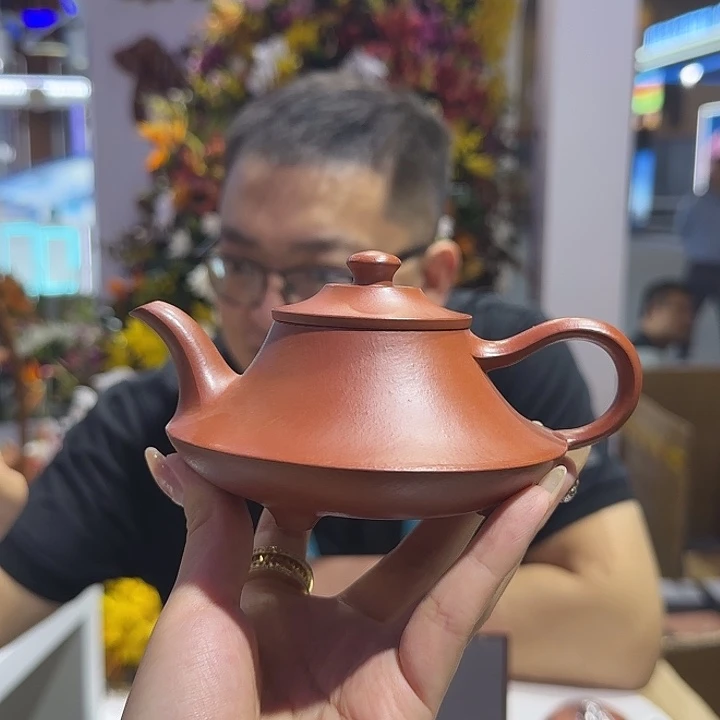 天***钱紫砂茶杯全手工 朱泥 云炉