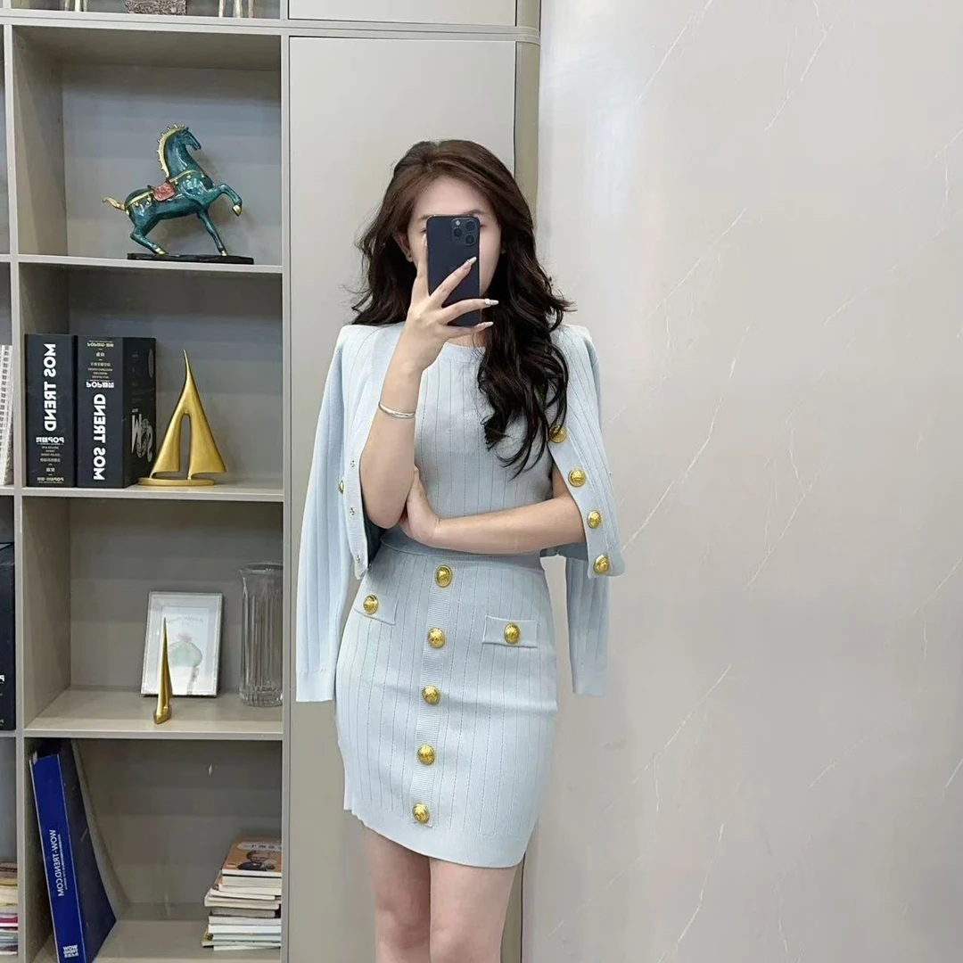 661/662/663/665/666新款小香风压领小众修身法式显瘦轻奢套装