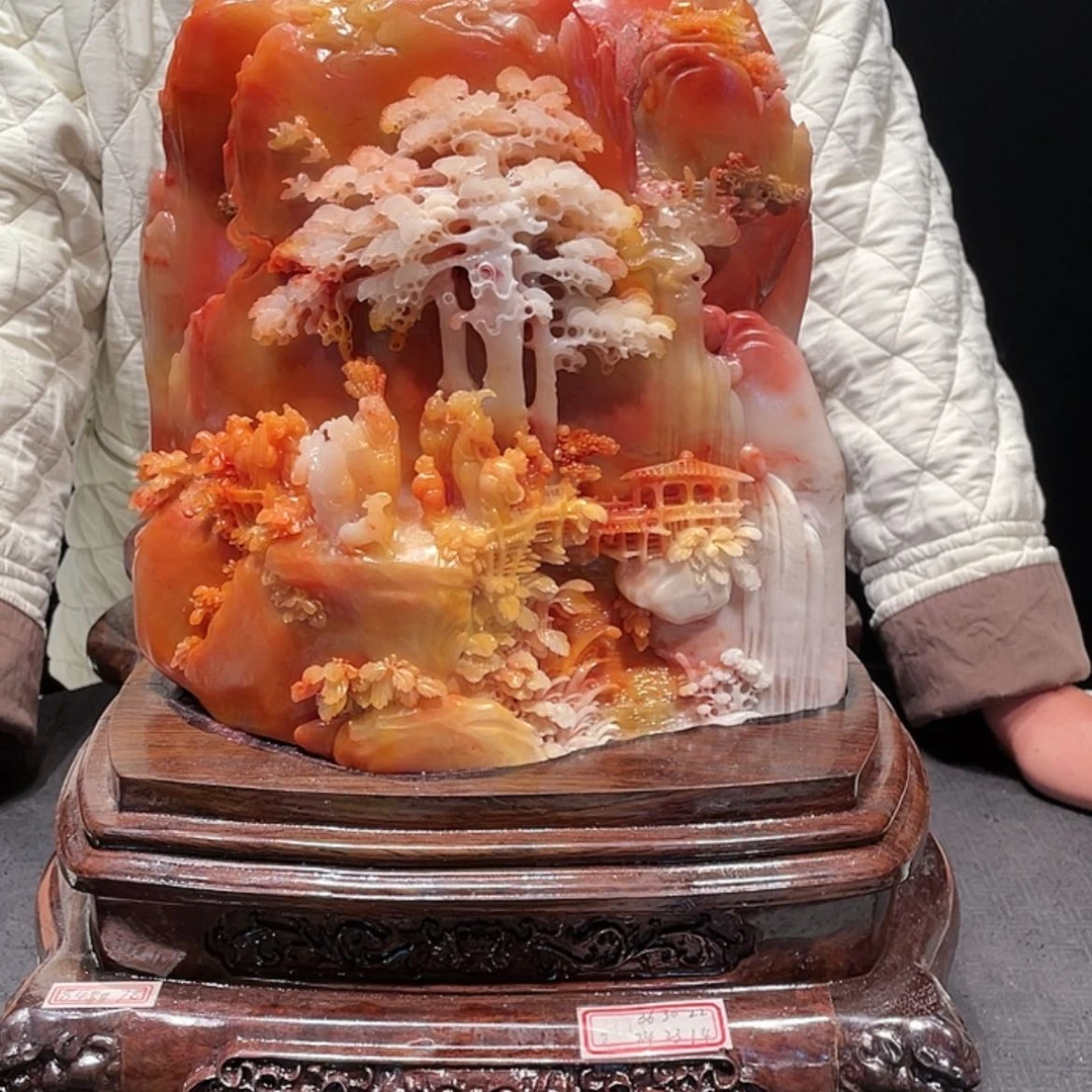 【闪购商品】寿山石虹**兔山水作品