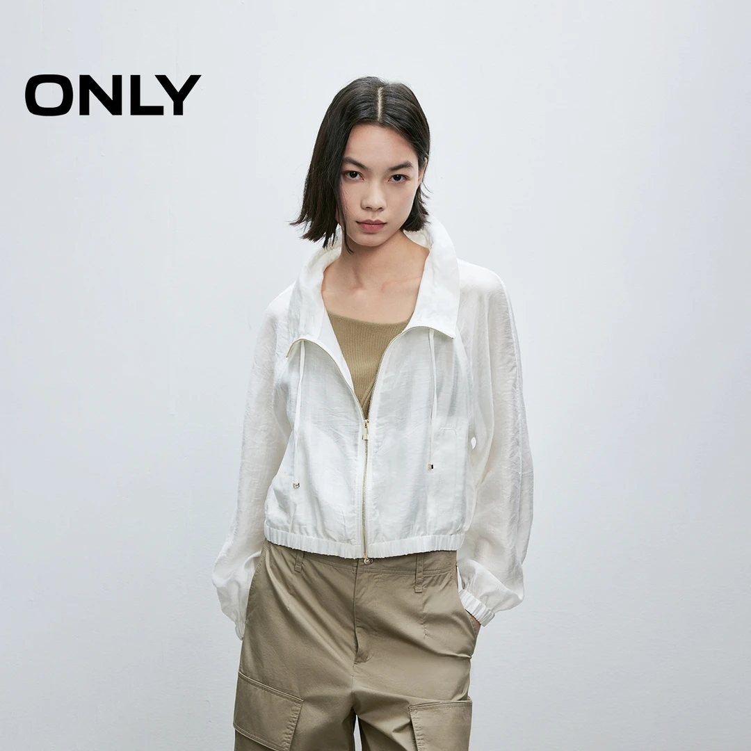ONLY秋季立领宽松短款外套女通勤百搭酷飒风女装高级感|125136036