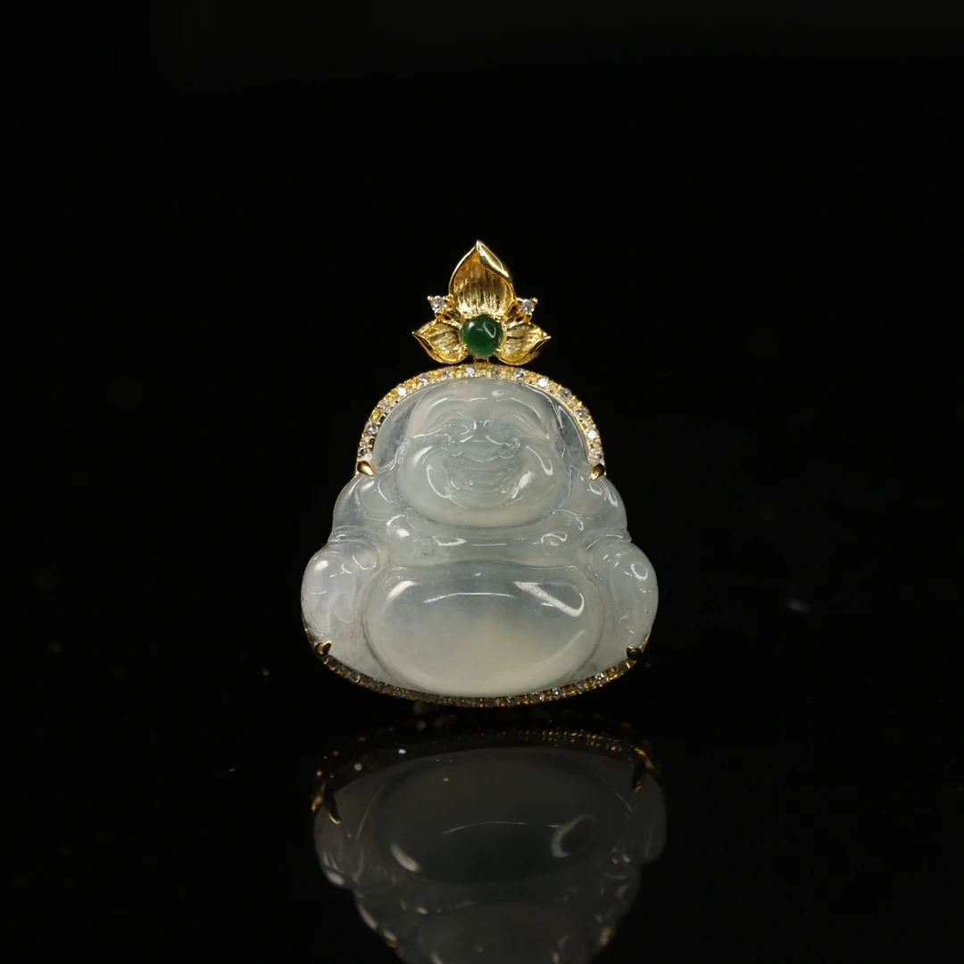 15天然缅甸翡翠A货18k佛/000355/上海嘉禾拍卖