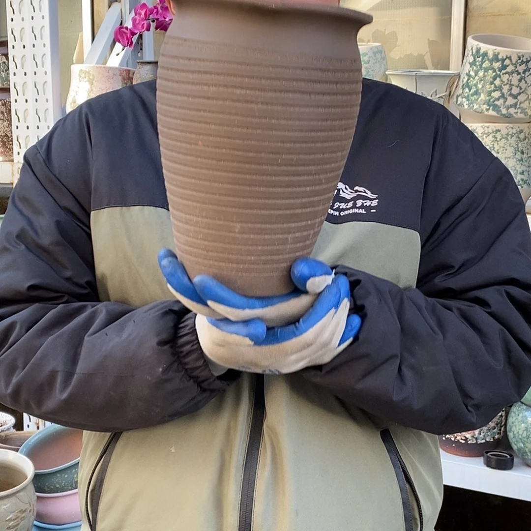 紫砂花盆口17高25瑕疵