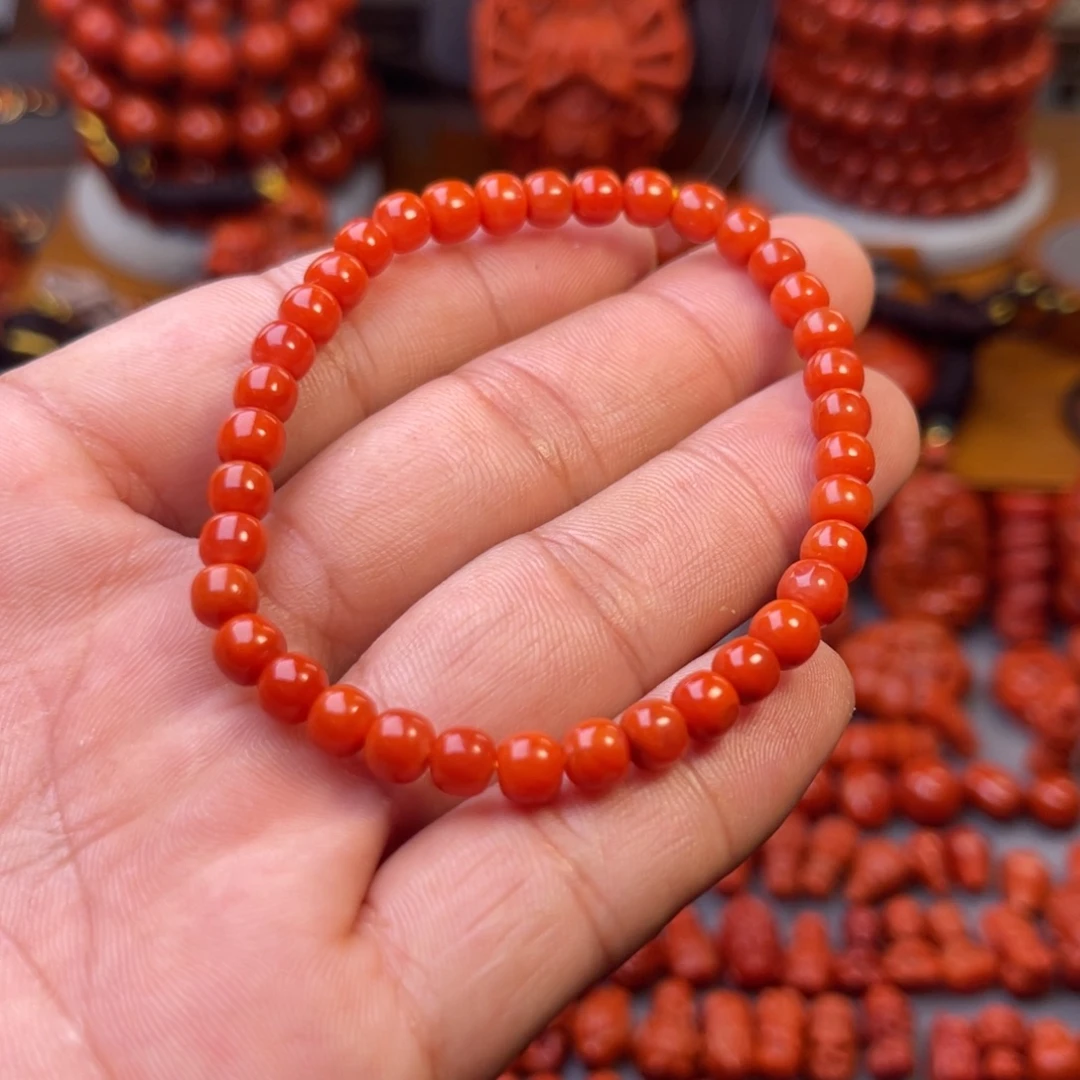 南红玛瑙未镶嵌川料精工老型手串卡5➕