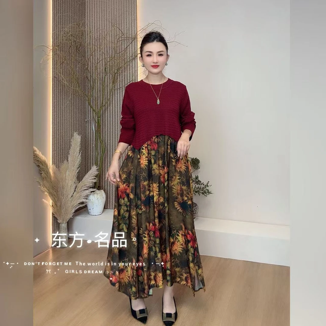 55685东方家连衣裙圆领遮肉连衣裙-PY-