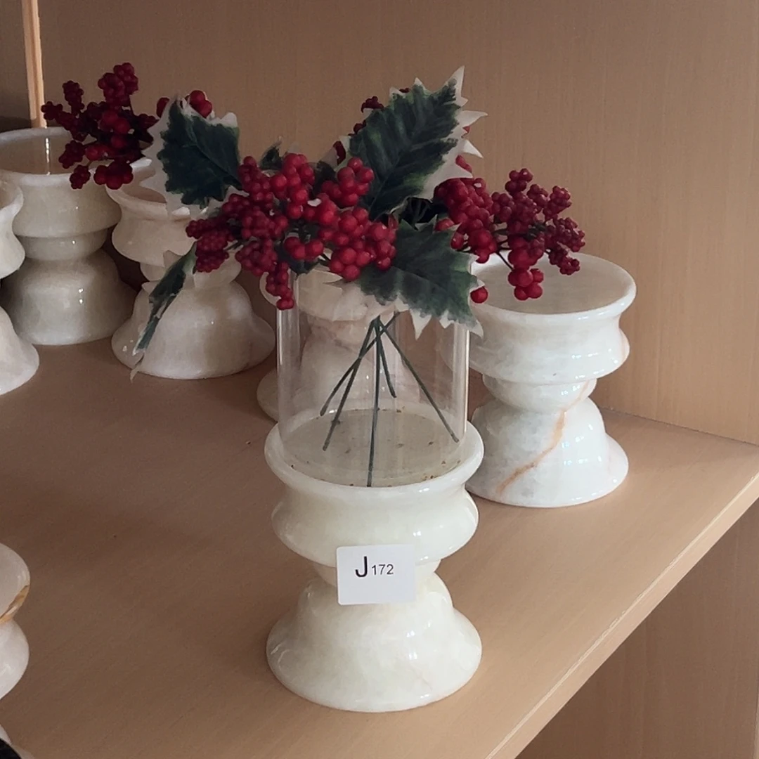 石材J172白水晶水培花瓶