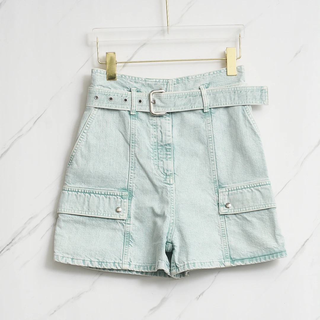 全新未使用/IRO女士牛仔腰带短裤IOGP00134