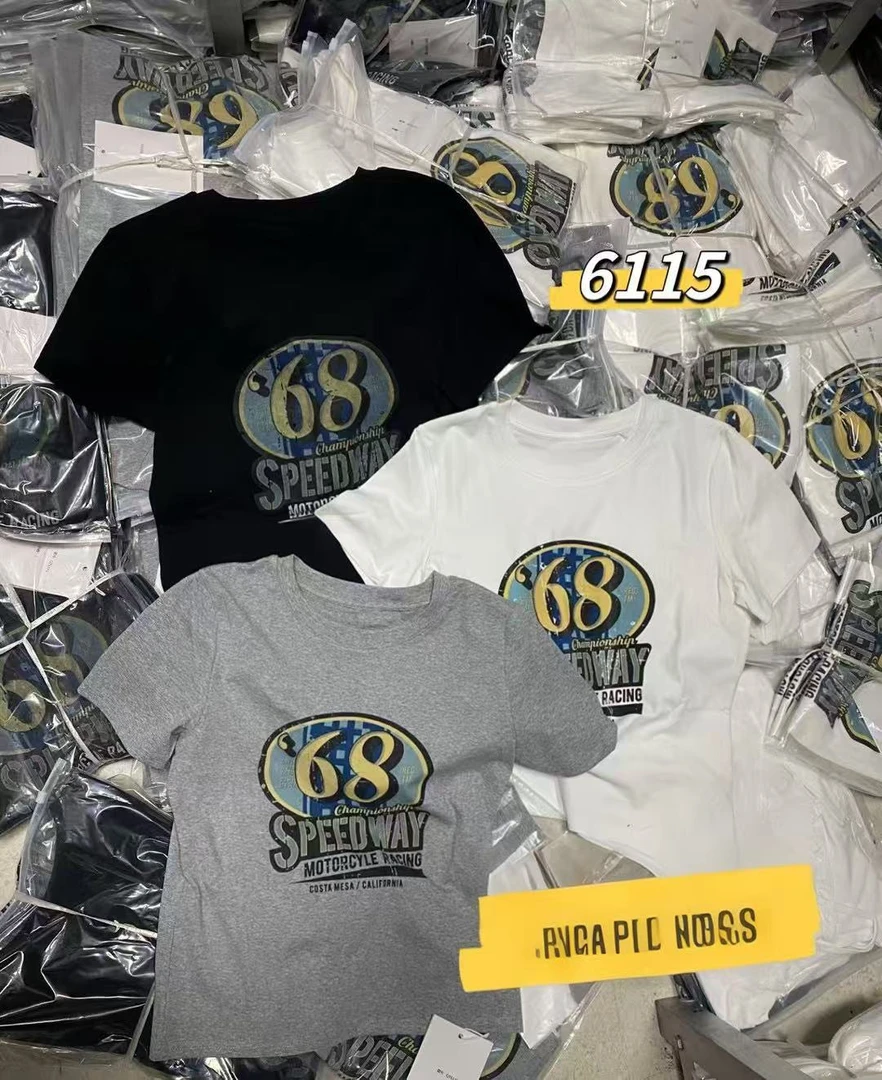 【蜜蜜家】高品质字母印花圆领短袖常规百搭显瘦T恤