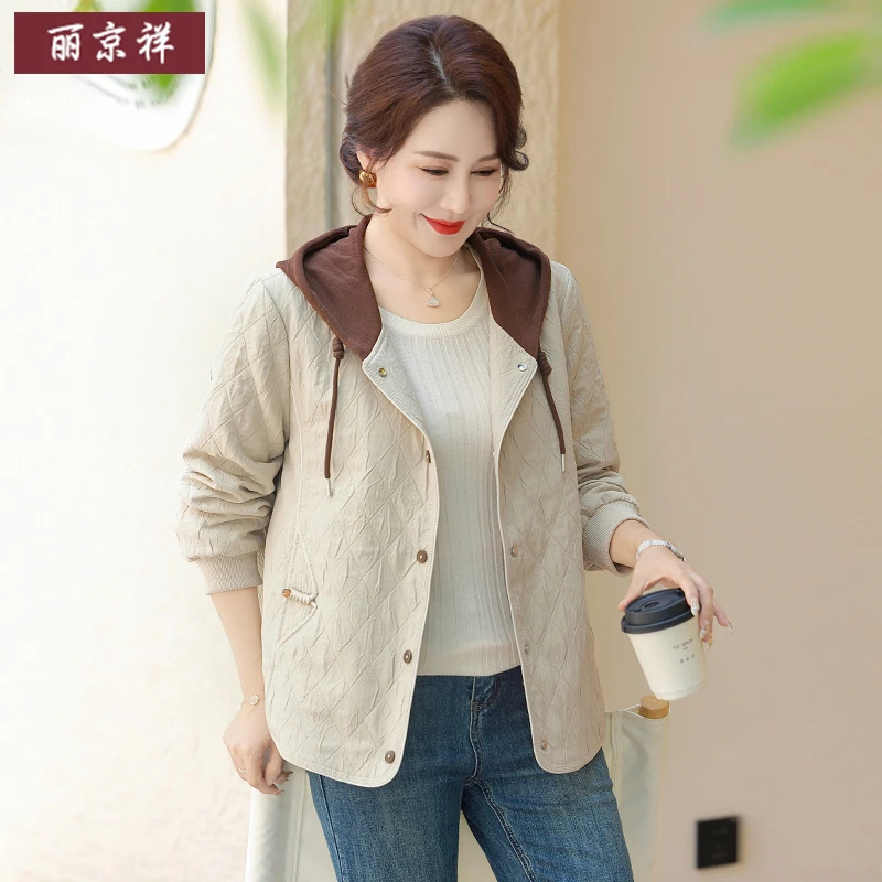 中年妈妈秋装外套洋气2025新款大码风衣中老年女装春秋季休闲上衣