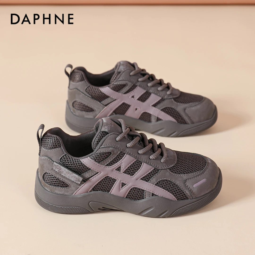 达芙妮厚底德训鞋女2025新款秋冬超火紫色复古阿甘女士百搭休闲鞋